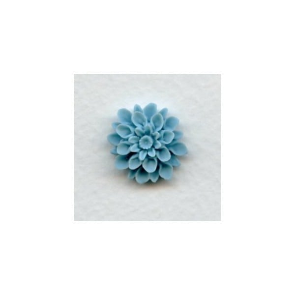 ^Simple Turquoise Carved Flower Resin Cabochons 18mm (2)