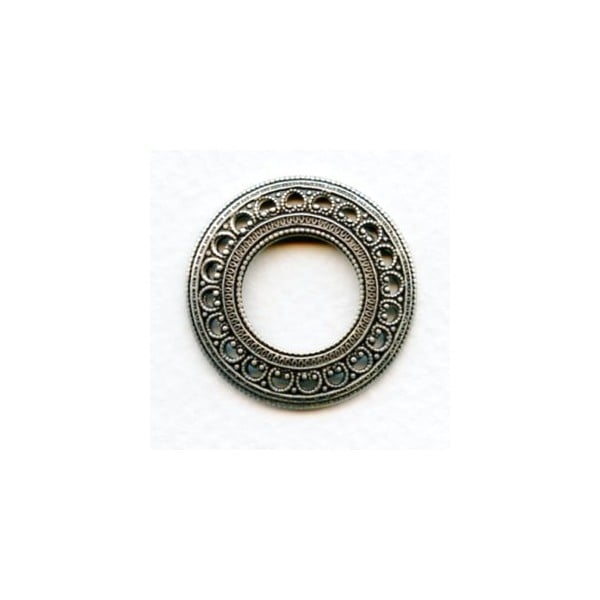 Filigree Porthole Settings Oxidized Silver 27mm (4)