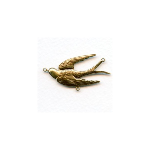 Large Bird Connectors Oxidized Brass (3)