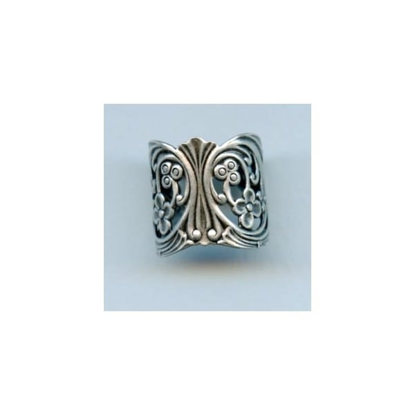 Floral Wrap Finger Ring Oxidized Silver (1)