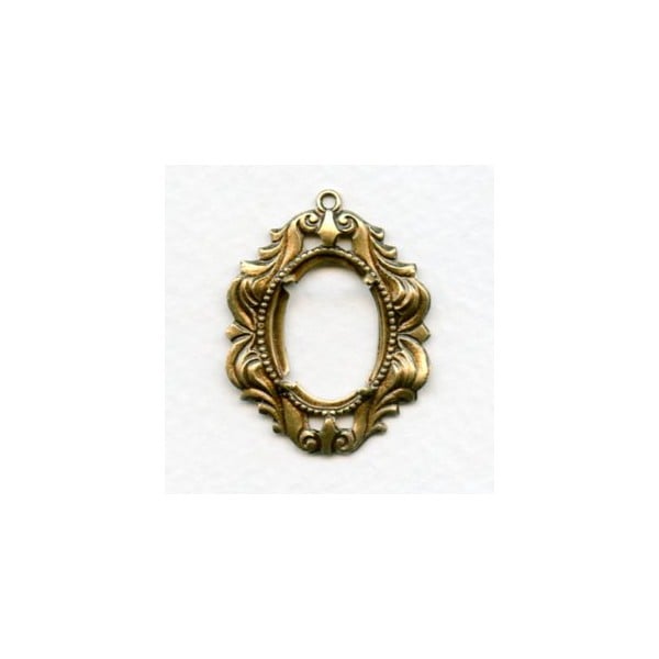 Fancy Flowing Design Setting 18x13mm Oxidized Brass (1)