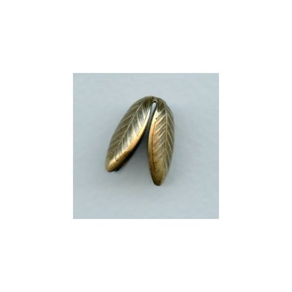 Leaves or Petals 19mm Bead Caps Oxidized Brass (2)