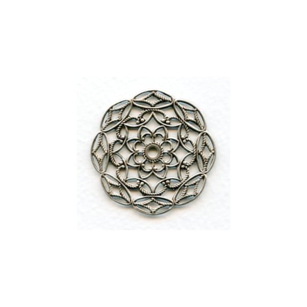 Filigree Round Stampings Oxidized Silver 38mm (3)