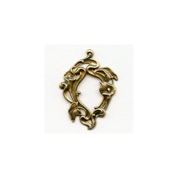 Calla Lilies Large Framework in Oxidized Brass 65mm
