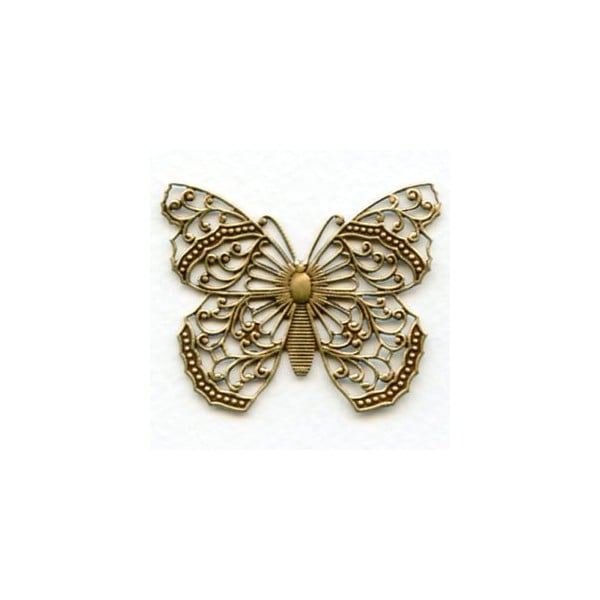 Most Exquisite Filigree Butterfly Oxidized Brass (1)