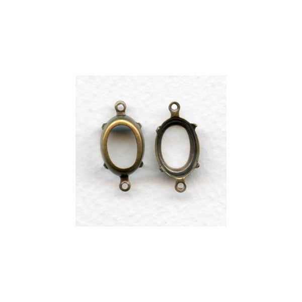 Setting Connectors 14x10mm Oxidized Brass (12)