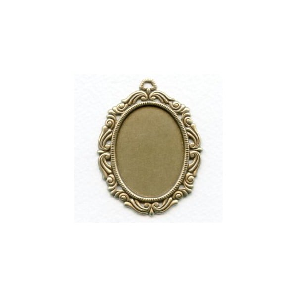 Ornate Style Settings 40x30mm Oxidized Brass (3)
