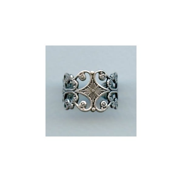 Sturdy Filigree Adjustable Finger Ring Oxidized Silver (1)