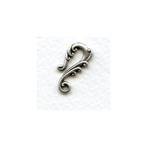 Curvy Tendrils Necklace Hooks Oxidized Silver 22mm (4)