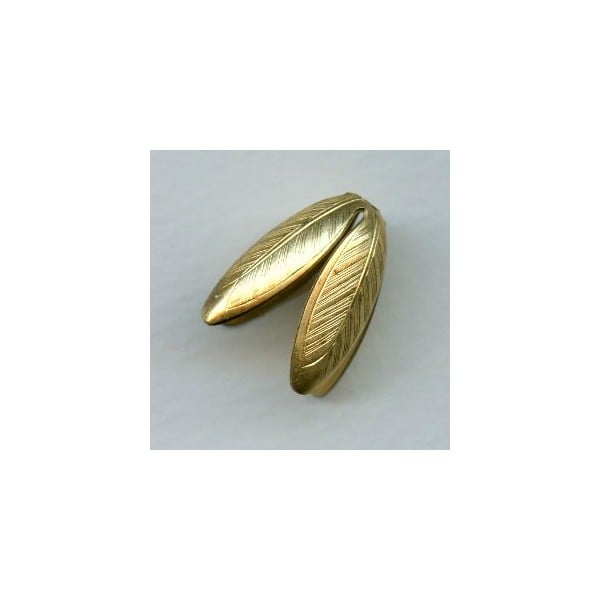 Large Leaves or Petals 19mm Bead Caps Raw Brass (2)
