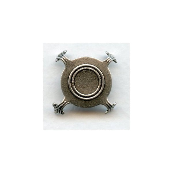 Turtle Settings for 18mm Stones Oxidized Silver (6)