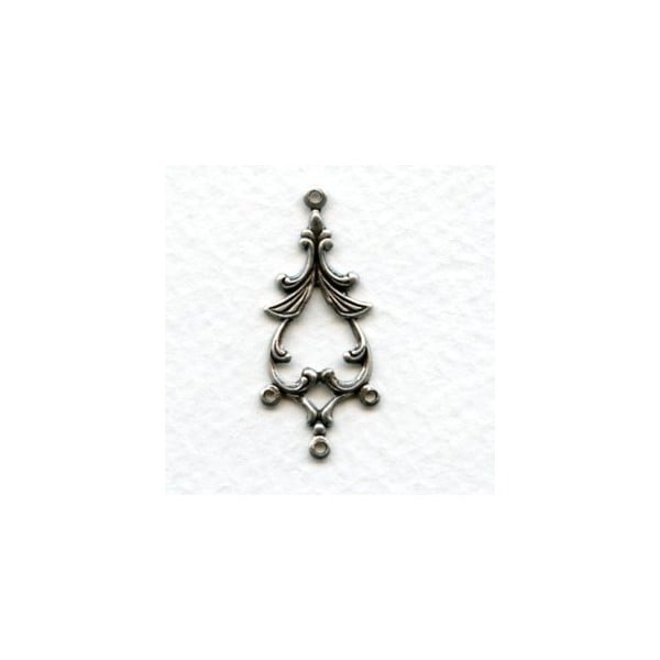 Fabulous Floral Connectors 33mm Oxidized Silver (6)