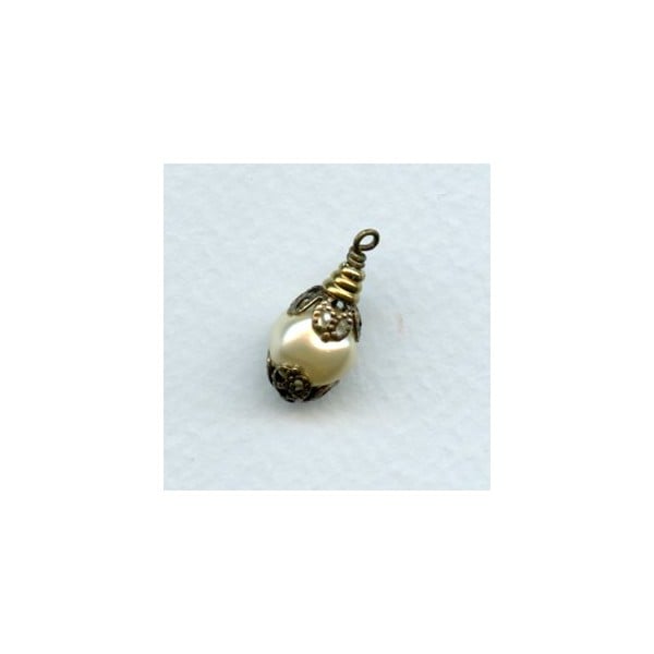 Filigree Bead Caps Oxidized Brass 7mm (12) - Image 2