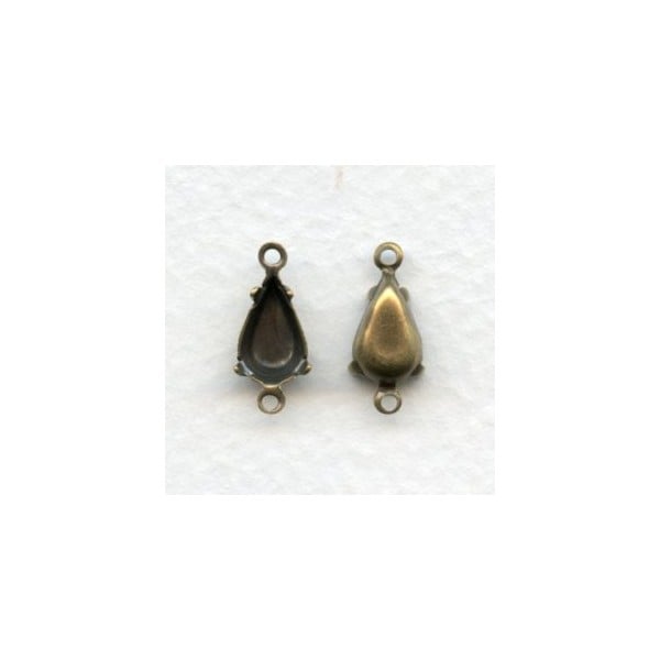 Pear Shape 2 Loop 10x6mm Settings in Oxidized Brass (12)