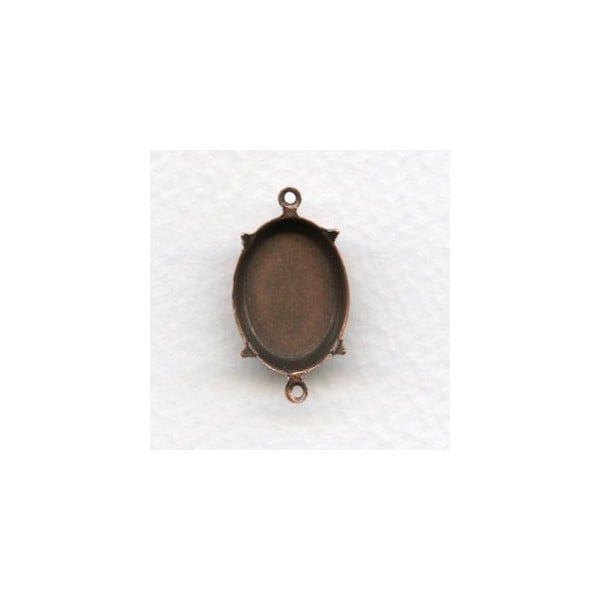 ^Setting Connectors 18x13mm Oxidized Copper Closed Back (12)