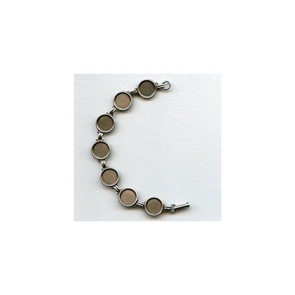 Linked Bracelet Finding Oxidized Silver 13mm Settings (1)