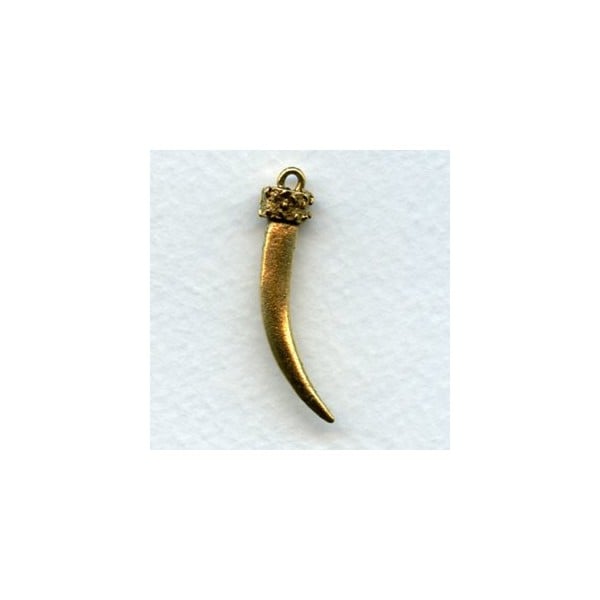 Antique Gold Tusk Casting with Loop 37mm (1)