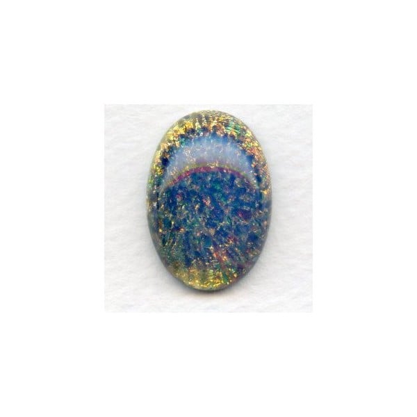 Blue Glass Opal Cabochon 25x18mm