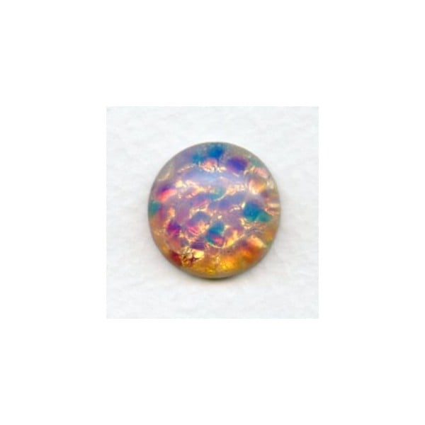 Pink Fire Opal Glass Cabochon 18mm Handmade