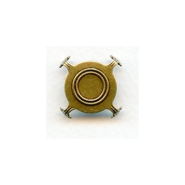 Turtle Style Settings 18mm Stones Oxidized Brass (12)