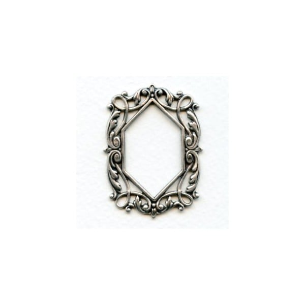 Ornate Oxidized Silver Openwork Frame 50mm (1)