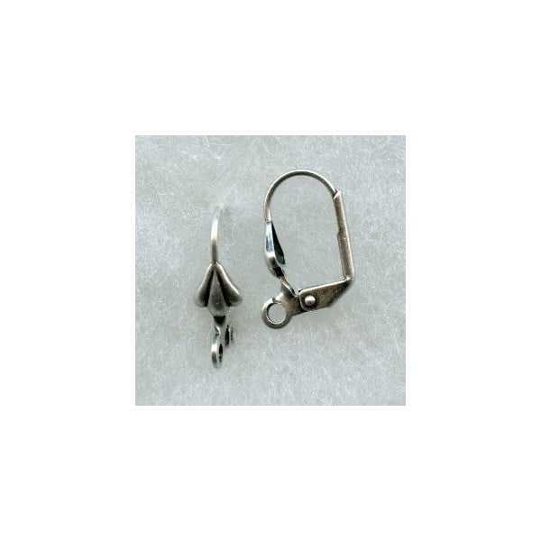 Shell Detail Lever Earring Findings Oxidized Silver (24)