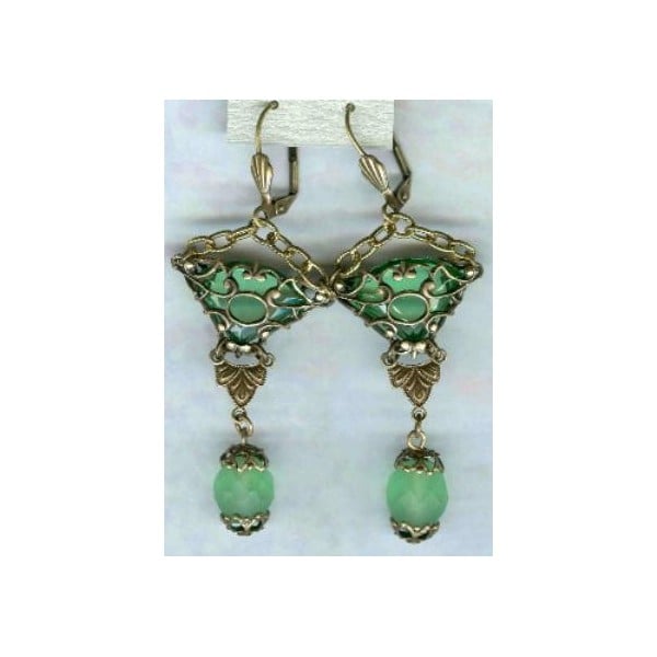 ^Rosaline Bohemian Glass Fan Shape Stones 18x13mm - Image 2
