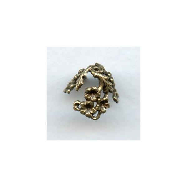 Add Some Bling Oxidized Brass Floral Bead Caps 12mm (4)