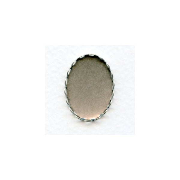 Lace Edge Settings 25x18mm Oxidized Silver (6)