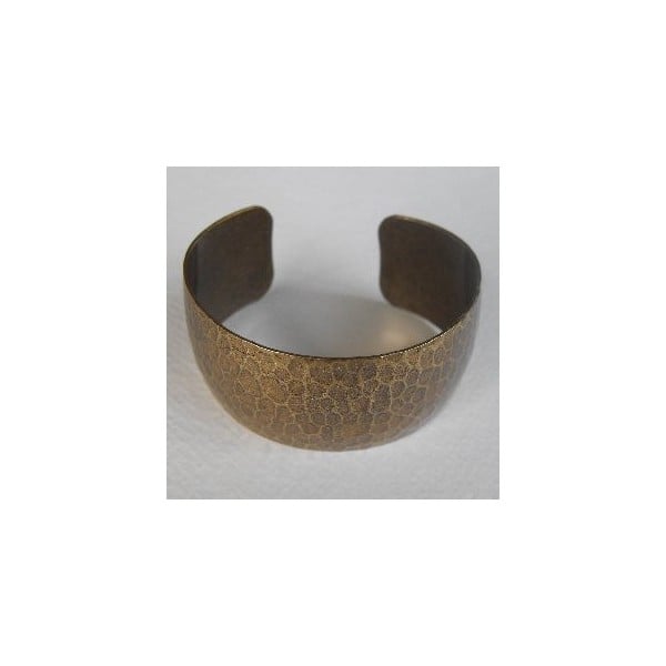 Hammered Oxidized Brass Domed Cuff 29mm