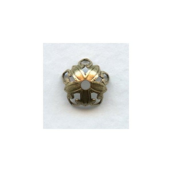 Open Tip Petals Bead Caps 8mm Oxidized Brass (12)