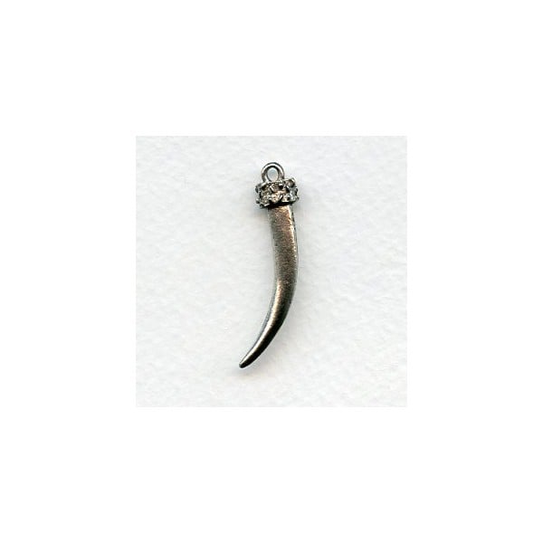Antique Silver Tusk Casting with Loop 37mm (1)