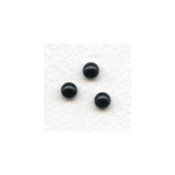 Jet Medium Dome Glass Cabochons 5mm Round