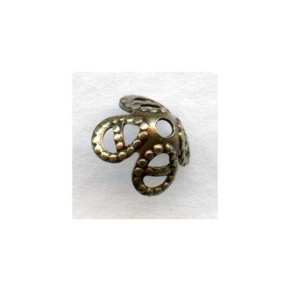 Filigree Bead Caps for 8mm Beads Oxidized Brass (24)