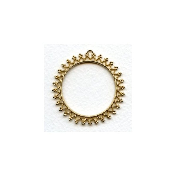 European Filigree Crown Edge Hoop 44mm Raw Brass (1)