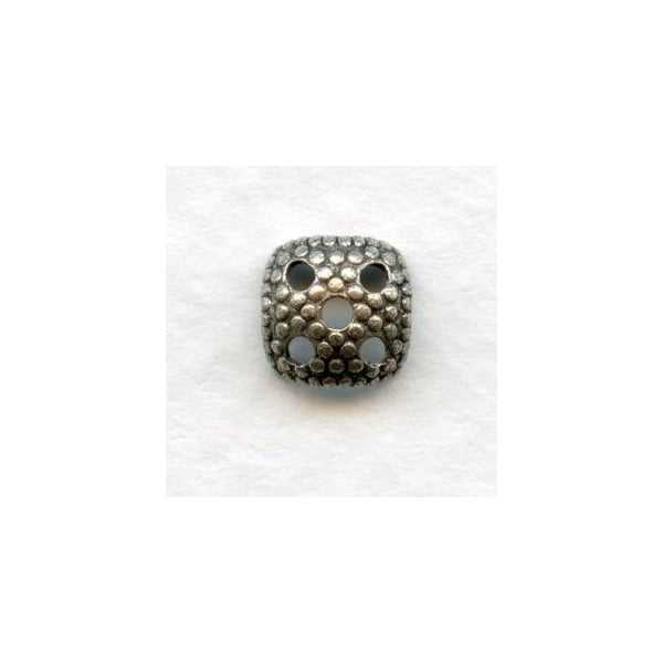Most Popular Square 7mm Bead Cap Oxidized Silver (24)