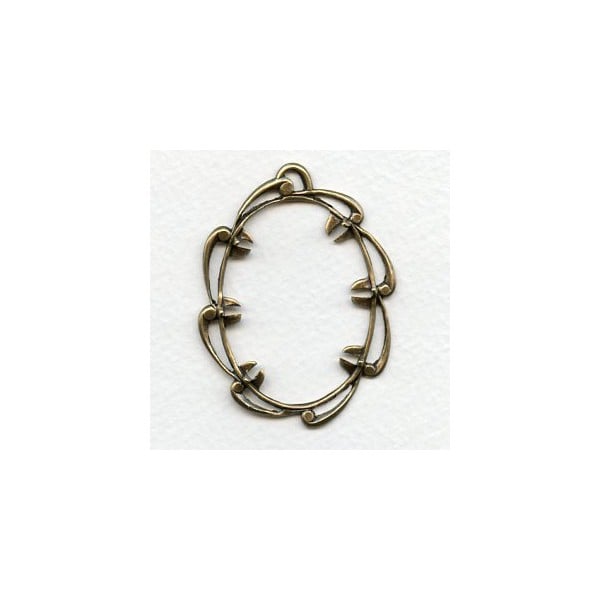 ^Openwork Details Oxidized Brass 40x30mm Setting (1)