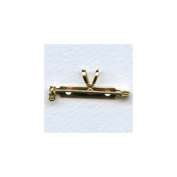 Gold Plated Pin Backs with Soldered Bail (6)