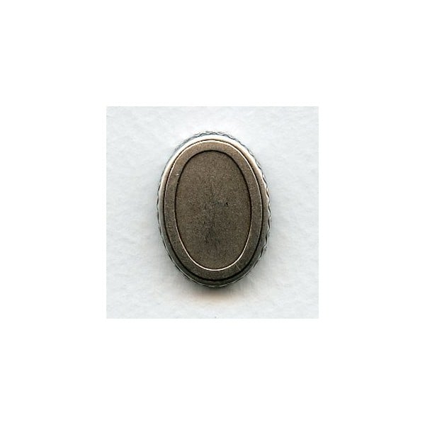 Crown Edge Settings 25x18mm Oxidized Silver (6)