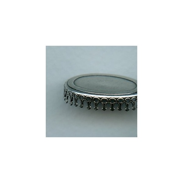 Crown Edge Settings 25x18mm Oxidized Silver (6) - Image 2