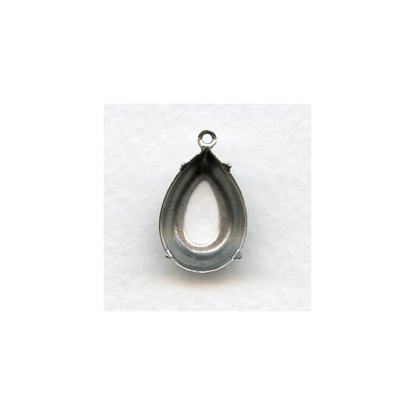 Pear Shape Settings 18x13mm Oxidized Silver (12)