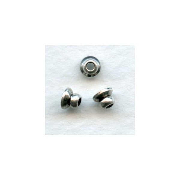 Bead Top Smooth Spacer 4mm Bead Caps Oxidized Silver (24)