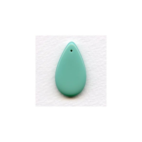 Czech Glass Turquoise Smooth Pendant 30mm