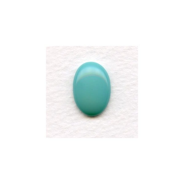Turquoise Glass Cabochons Oval Buff-Tops 18x13mm