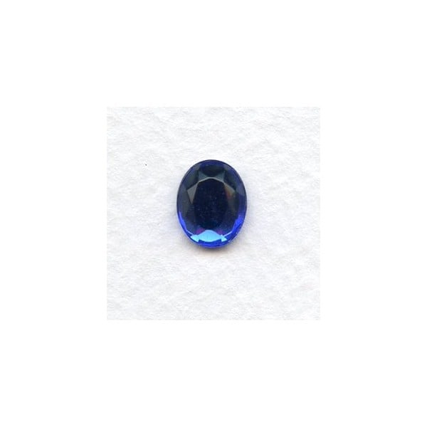 Sapphire Glass Flat Back Stone 10x8mm Faceted Top (4)