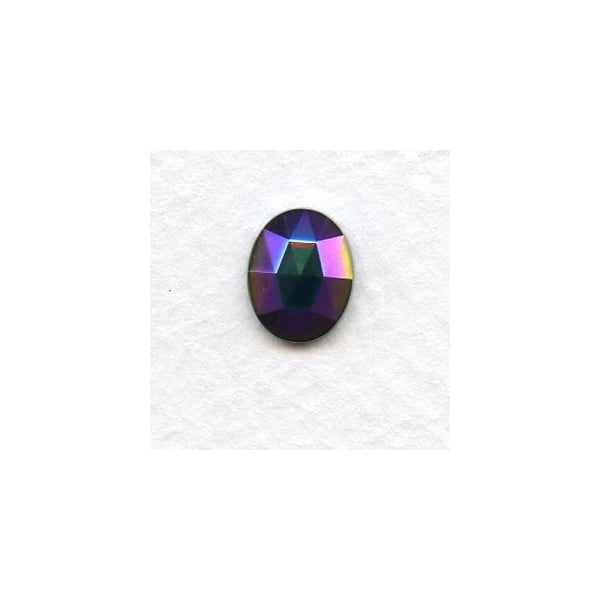 Iris Green Flat Back Faceted Top 10x8mm Jewelry Stones (4)