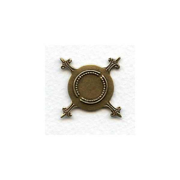 Flat Turtle Settings 19mm Base Oxidized Brass (12)