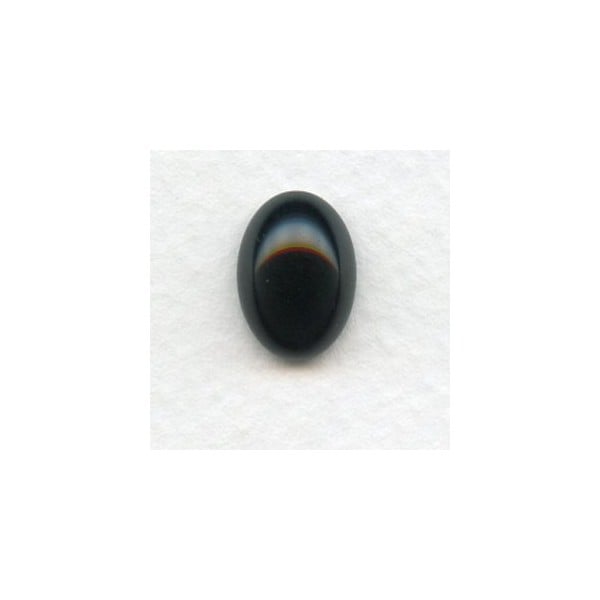 Jet 14x10mm Czech Glass Cabochons (4)