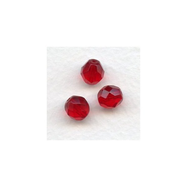 Ruby Fire Polished Round Faceted Beads 8mm (24)