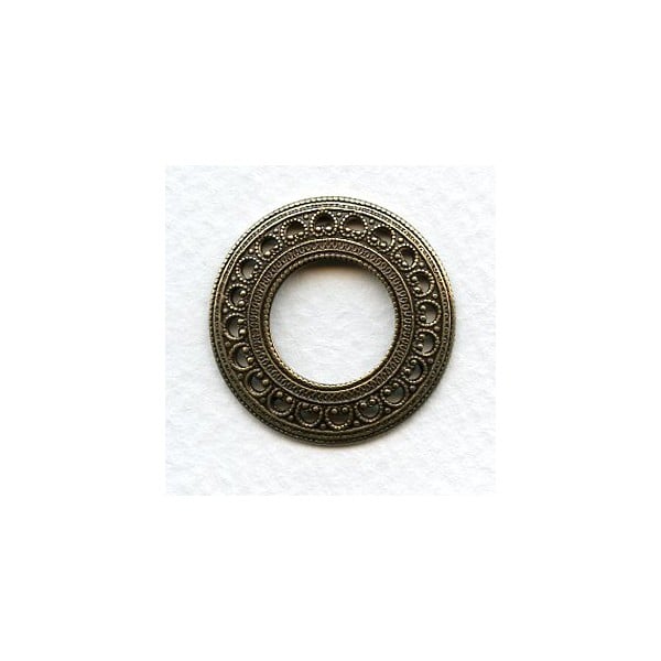 Filigree Porthole Settings Oxidized Brass 27mm (6)